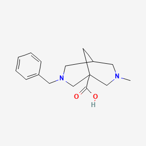 molecular formula C16H22N2O2 B3231901 3,7-Diazabicyclo[3.3.1]nonane-1-carboxylic acid, 3-methyl-7-(phenylmethyl)- CAS No. 1330764-72-1