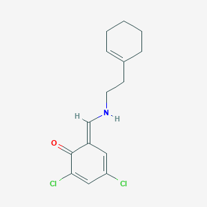 (6E)-2,4-dichloro-6-[[2-(cyclohexen-1-yl)ethylamino]methylidene]cyclohexa-2,4-dien-1-one