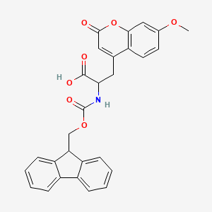 molecular formula C28H23NO7 B3231912 2-(9H-fluoren-9-ylmethoxycarbonylamino)-3-(7-methoxy-2-oxochromen-4-yl)propanoic acid CAS No. 133083-34-8