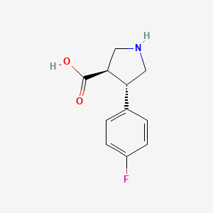 molecular formula C11H12FNO2 B3231927 (3R,4S)-4-(4-Fluorophenyl)pyrrolidine-3-carboxylic acid CAS No. 1330830-35-7