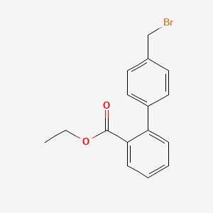 molecular formula C16H15BrO2 B3231935 Ethyl 4'-(bromomethyl)-[1,1'-biphenyl]-2-carboxylate CAS No. 133085-87-7