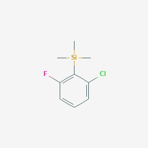 molecular formula C9H12ClFSi B3231945 Benzene, 1-chloro-3-fluoro-2-(trimethylsilyl)- CAS No. 133117-45-0