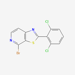 molecular formula C12H5BrCl2N2S B3232001 4-Bromo-2-(2,6-dichlorophenyl)thiazolo[5,4-c]pyridine CAS No. 1332598-47-6