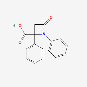 molecular formula C16H13NO3 B3232014 4-Oxo-1,2-diphenylazetidine-2-carboxylic acid CAS No. 13327-23-6