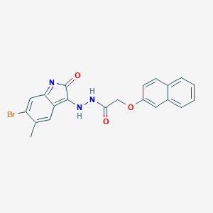 molecular formula C21H16BrN3O3 B323203 N'-(6-bromo-5-methyl-2-oxoindol-3-yl)-2-naphthalen-2-yloxyacetohydrazide 