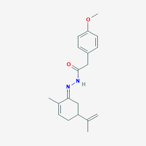 molecular formula C19H24N2O2 B323204 N'-(5-isopropenyl-2-methyl-2-cyclohexen-1-ylidene)-2-(4-methoxyphenyl)acetohydrazide 