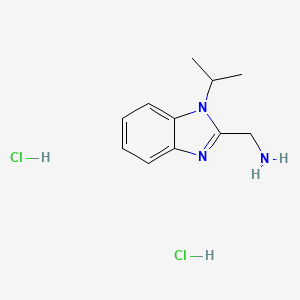 molecular formula C11H17Cl2N3 B3232096 (1-isopropyl-1H-benzo[d]imidazol-2-yl)methanamine dihydrochloride CAS No. 1334146-16-5