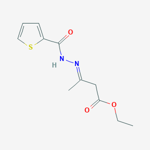molecular formula C11H14N2O3S B323211 Ethyl 3-[(thien-2-ylcarbonyl)hydrazono]butanoate 