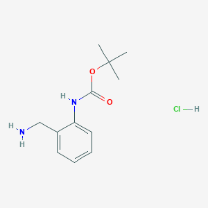 molecular formula C12H19ClN2O2 B3232112 tert-Butyl (2-(aminomethyl)phenyl)carbamate hydrochloride CAS No. 1334170-23-8