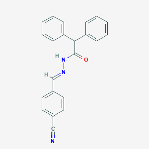 molecular formula C22H17N3O B323215 N-[(E)-(4-cyanophenyl)methylideneamino]-2,2-diphenylacetamide CAS No. 6236-31-3