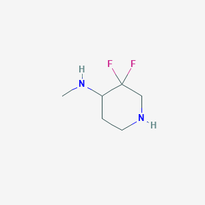 molecular formula C6H12F2N2 B3232150 4-Piperidinamine, 3,3-difluoro-N-methyl- CAS No. 1334412-36-0