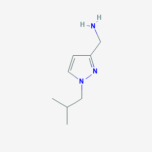 molecular formula C8H15N3 B3232159 1-[1-(2-methylpropyl)-1H-pyrazol-3-yl]methanamine CAS No. 1334492-60-2