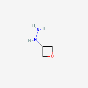 molecular formula C3H8N2O B3232161 Oxetan-3-ylhydrazine CAS No. 1334499-10-3