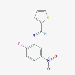 molecular formula C11H7FN2O2S B323225 2-fluoro-5-nitro-N-(2-thienylmethylene)aniline 