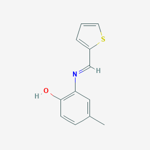 molecular formula C12H11NOS B323227 4-Methyl-2-[(2-thienylmethylene)amino]phenol 