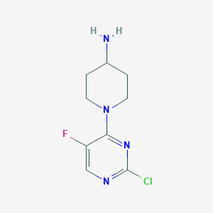 molecular formula C9H12ClFN4 B3232324 1-(2-Chloro-5-fluoropyrimidin-4-yl)piperidin-4-amine CAS No. 1338495-15-0