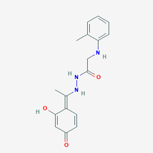 N'-[(1E)-1-(2-hydroxy-4-oxocyclohexa-2,5-dien-1-ylidene)ethyl]-2-(2-methylanilino)acetohydrazide