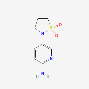molecular formula C8H11N3O2S B3232365 2-(6-Aminopyridin-3-yl)-1lambda6,2-thiazolidine-1,1-dione CAS No. 1339562-88-7