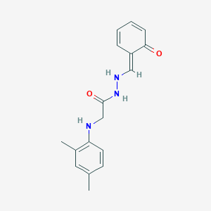 2-(2,4-dimethylanilino)-N'-[(E)-(6-oxocyclohexa-2,4-dien-1-ylidene)methyl]acetohydrazide