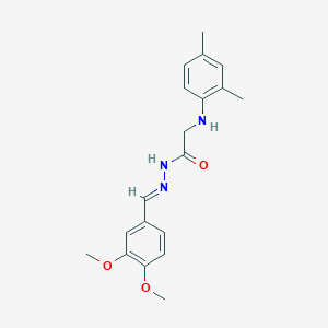 molecular formula C19H23N3O3 B323239 N'-(3,4-dimethoxybenzylidene)-2-(2,4-dimethylanilino)acetohydrazide 