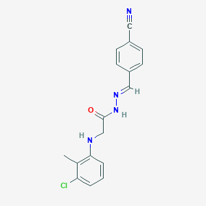 2-(3-chloro-2-methylanilino)-N'-(4-cyanobenzylidene)acetohydrazide