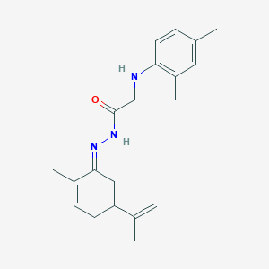 2-(2,4-dimethylanilino)-N'-(5-isopropenyl-2-methyl-2-cyclohexen-1-ylidene)acetohydrazide