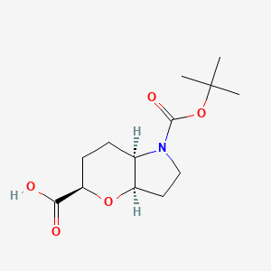 molecular formula C13H21NO5 B3232444 (3aR,5R,7aR)-1-(tert-butoxycarbonyl)octahydropyrano[3,2-b]pyrrole-5-carboxylic acid CAS No. 1341036-02-9