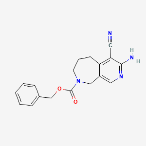 molecular formula C18H18N4O2 B3232450 Benzyl 3-amino-4-cyano-6,7-dihydro-5H-pyrido[3,4-c]azepine-8(9H)-carboxylate CAS No. 1341039-87-9