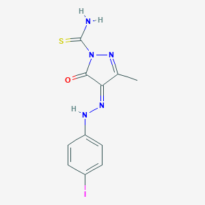 molecular formula C11H10IN5OS B323248 (4Z)-4-[(4-iodophenyl)hydrazinylidene]-3-methyl-5-oxopyrazole-1-carbothioamide 