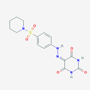 molecular formula C15H17N5O5S B323251 5-[(4-piperidin-1-ylsulfonylphenyl)hydrazinylidene]-1,3-diazinane-2,4,6-trione 