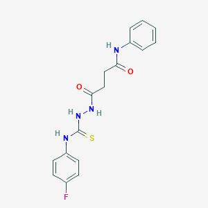 molecular formula C17H17FN4O2S B323254 4-(2-{[(4-fluorophenyl)amino]carbonothioyl}hydrazino)-4-oxo-N-phenylbutanamide 