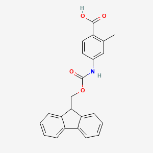 molecular formula C23H19NO4 B3232543 4-{[(9H-fluoren-9-ylmethoxy)carbonyl]amino}-2-methylbenzoic acid CAS No. 1341992-64-0