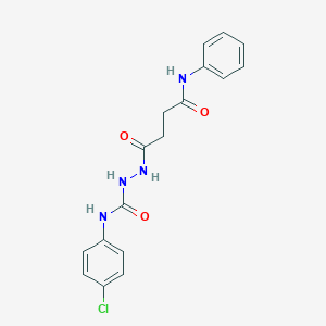 molecular formula C17H17ClN4O3 B323255 2-(4-anilino-4-oxobutanoyl)-N-(4-chlorophenyl)hydrazinecarboxamide 