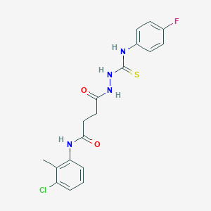 molecular formula C18H18ClFN4O2S B323258 N-(3-chloro-2-methylphenyl)-4-(2-{[(4-fluorophenyl)amino]carbonothioyl}hydrazino)-4-oxobutanamide 