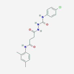 molecular formula C19H21ClN4O3 B323260 N-(4-chlorophenyl)-2-{4-[(2,4-dimethylphenyl)amino]-4-oxobutanoyl}hydrazinecarboxamide 