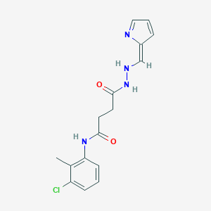 molecular formula C16H17ClN4O2 B323263 N-(3-chloro-2-methylphenyl)-4-oxo-4-[2-[(Z)-pyrrol-2-ylidenemethyl]hydrazinyl]butanamide 