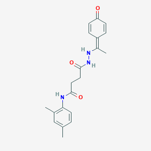 molecular formula C20H23N3O3 B323265 N-(2,4-dimethylphenyl)-4-oxo-4-[2-[1-(4-oxocyclohexa-2,5-dien-1-ylidene)ethyl]hydrazinyl]butanamide 