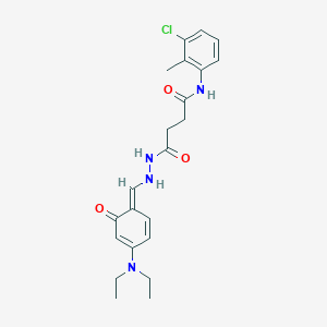 molecular formula C22H27ClN4O3 B323268 N-(3-chloro-2-methylphenyl)-4-[2-[(E)-[4-(diethylamino)-6-oxocyclohexa-2,4-dien-1-ylidene]methyl]hydrazinyl]-4-oxobutanamide 