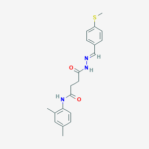 molecular formula C20H23N3O2S B323270 N-(2,4-dimethylphenyl)-4-{2-[4-(methylsulfanyl)benzylidene]hydrazino}-4-oxobutanamide 