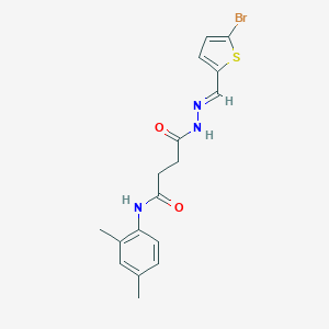 molecular formula C17H18BrN3O2S B323271 4-{2-[(5-bromo-2-thienyl)methylene]hydrazino}-N-(2,4-dimethylphenyl)-4-oxobutanamide 