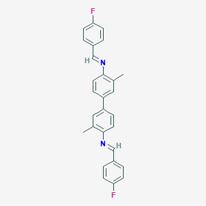 molecular formula C28H22F2N2 B323273 N,N'-bis(4-fluorobenzylidene)-3,3'-dimethyl-4,4'-biphenyldiamine 