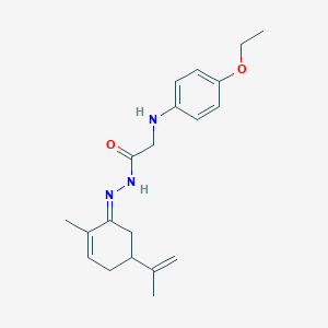 molecular formula C20H27N3O2 B323277 2-(4-ethoxyanilino)-N'-(5-isopropenyl-2-methyl-2-cyclohexen-1-ylidene)acetohydrazide 
