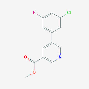 molecular formula C13H9ClFNO2 B3232792 Methyl 5-(3-chloro-5-fluorophenyl)nicotinate CAS No. 1346692-16-7