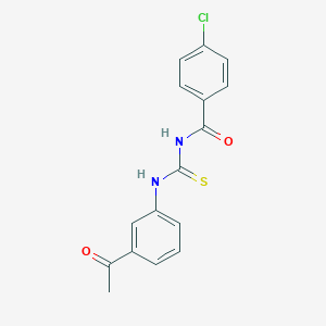 molecular formula C16H13ClN2O2S B323281 N-[(3-acetylphenyl)carbamothioyl]-4-chlorobenzamide 