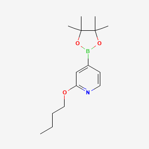 molecular formula C15H24BNO3 B3232846 2-Butoxy-4-(4,4,5,5-tetramethyl-1,3,2-dioxaborolan-2-yl)pyridine CAS No. 1346707-86-5