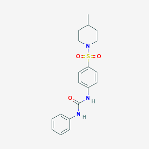 molecular formula C19H23N3O3S B323291 N-{4-[(4-methyl-1-piperidinyl)sulfonyl]phenyl}-N'-phenylurea 