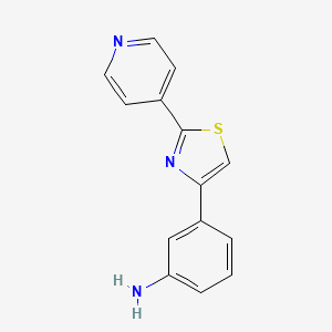 molecular formula C14H11N3S B3232928 3-[2-(Pyridin-4-yl)-1,3-thiazol-4-yl]aniline CAS No. 134812-31-0
