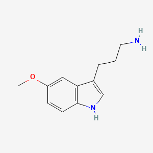 molecular formula C12H16N2O B3232943 3-(5-methoxy-1H-indol-3-yl)propan-1-amine CAS No. 13491-50-4