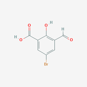 molecular formula C8H5BrO4 B3232951 3-Bromo-5-formyl-6-hydroxybenzoic acid CAS No. 134948-41-7