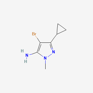 molecular formula C7H10BrN3 B3232992 4-Bromo-5-cyclopropyl-2-methyl-2H-pyrazol-3-ylamine CAS No. 1349718-32-6